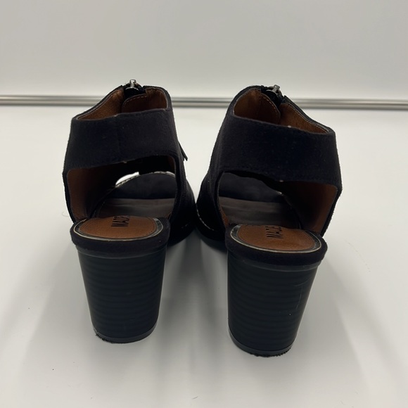 Madeline Black Suede Heels Zipper Tassel Sandals Ankle Booty Size 6 - Picture 3 of 13